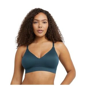 Maidenform Wireless Stretch Rib Seamless Bralette - Teal Size LG